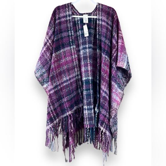Woolrich Accessories - NEW Woolrich Becca Fringed Blanket Wrap, Pink/Purple, One Size Fits All